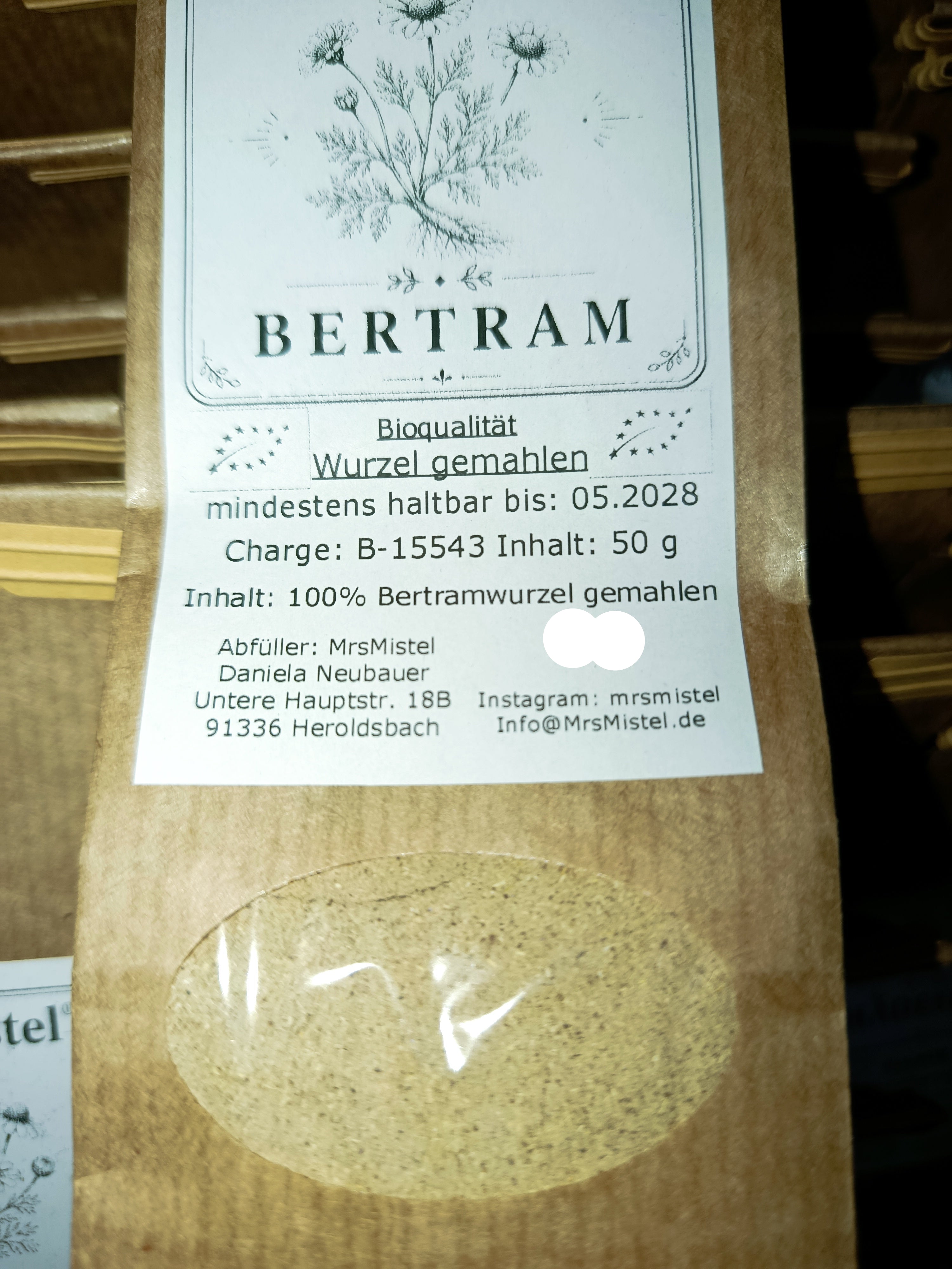 Bertramwurzel gemahlen (Anacyclus pyrethrum) 50g