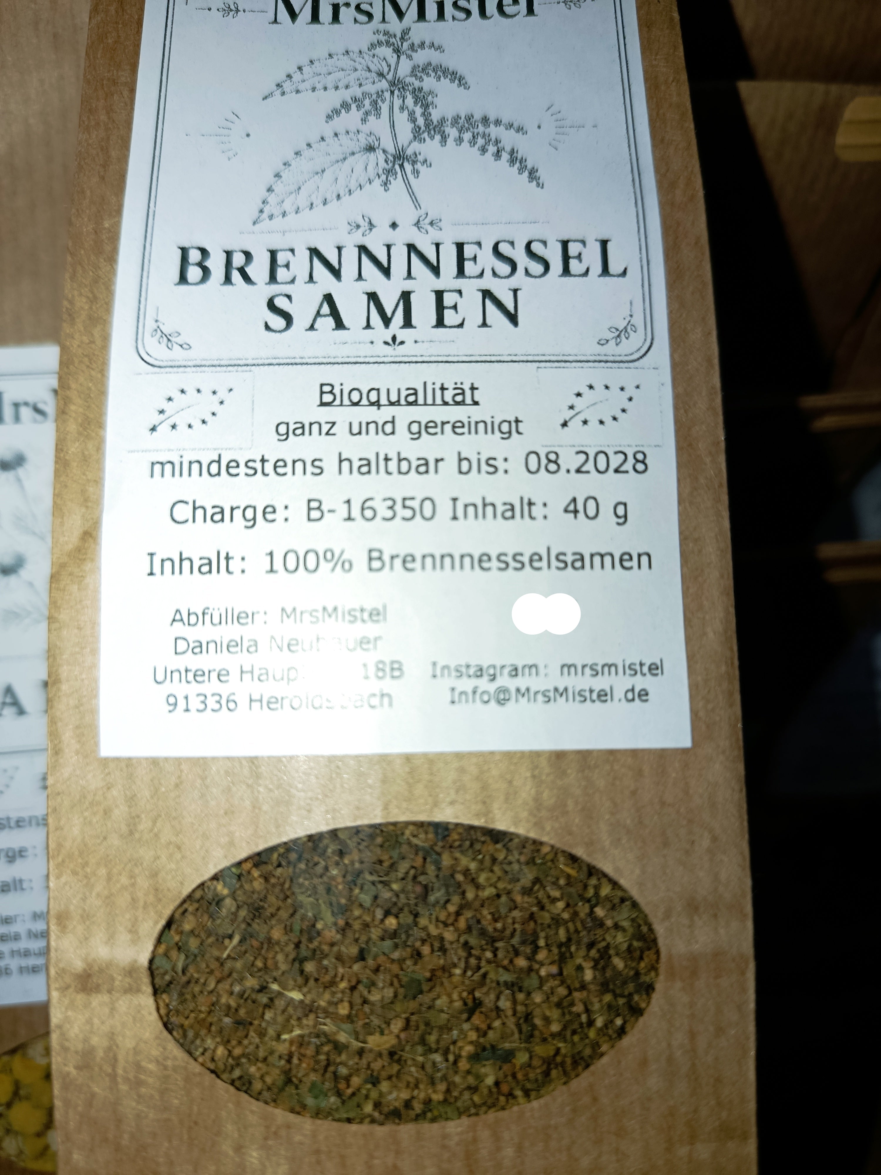 Brennnesselsamen weiblich (Urtica dioica) 40g