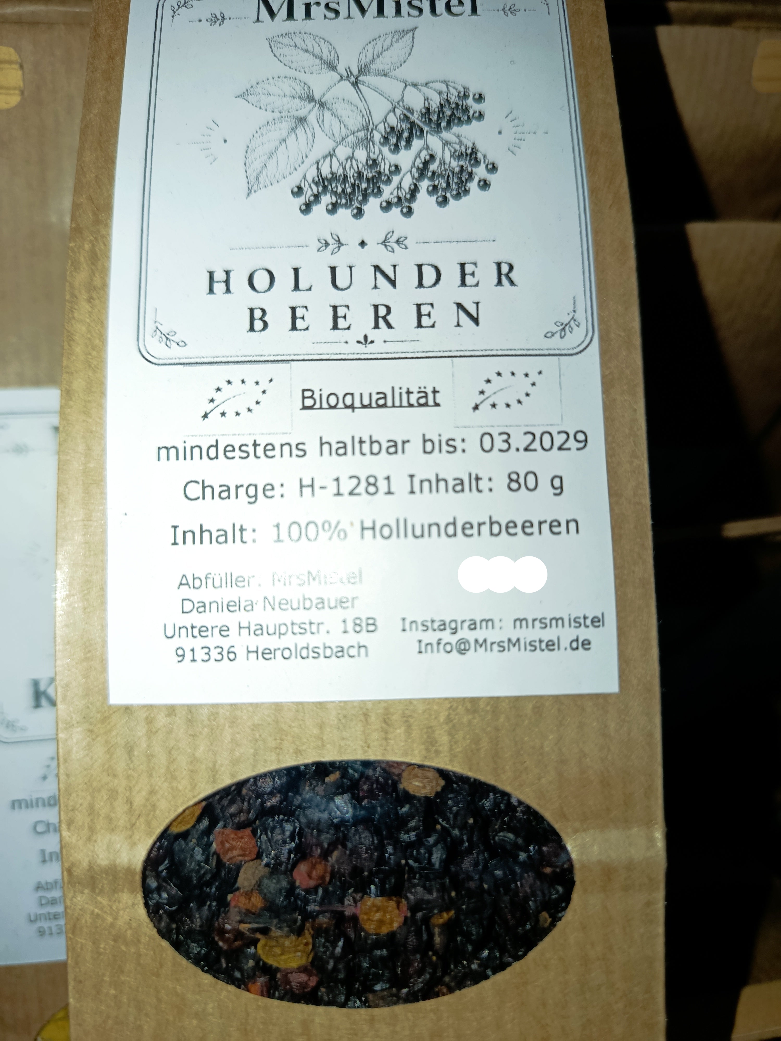 Holunderbeeren (Sambucus nigra) 80g