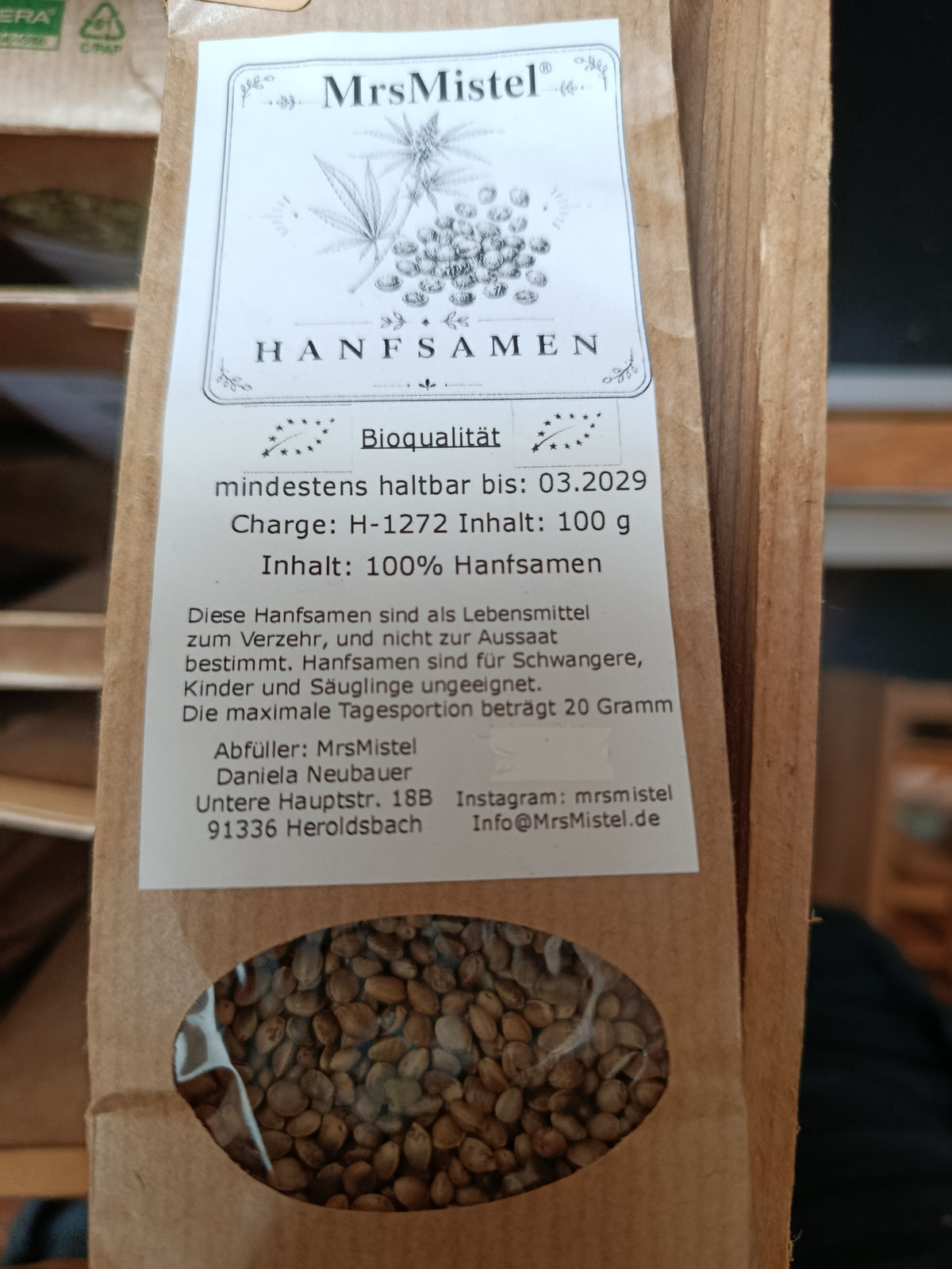 Hanfsamen (Cannabis sativa) 100g